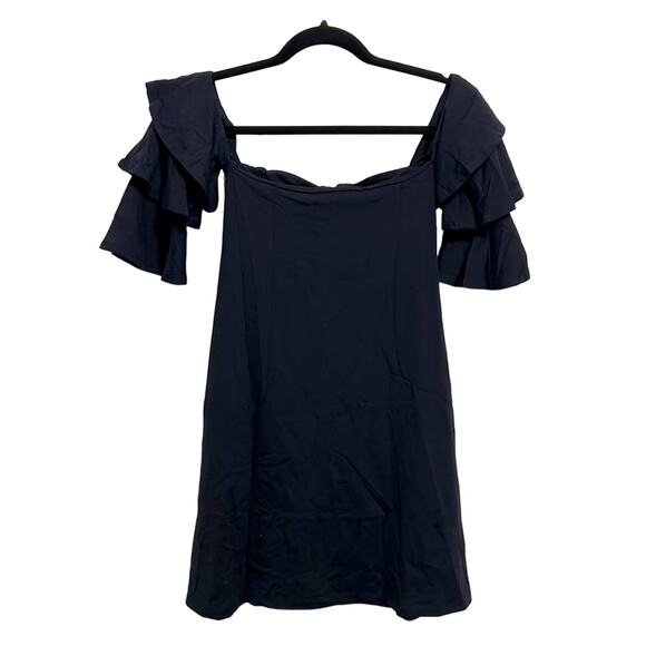 Susana Monaco midnight navy blue with ruffle sleeve size xs NWT - Picture 5 of 5